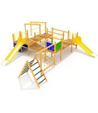 Medinė vaikų žaidimų aikštelė modelis 0503F
