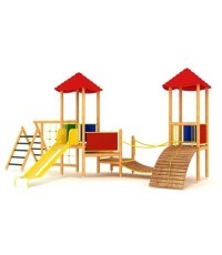 Medinė vaikų žaidimų aikštelė modelis 06-A