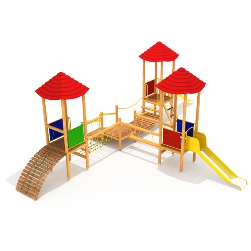 Medinė vaikų žaidimų aikštelė modelis 0506A