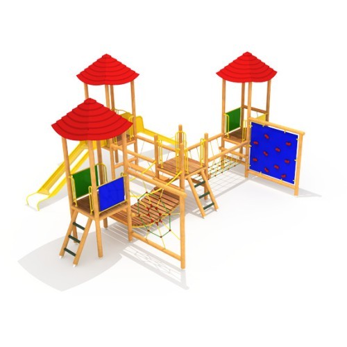Medinė vaikų žaidimų aikštelė modelis 0505A
