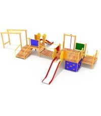 Medinė vaikų žaidimų aikštelė modelis SK-0209