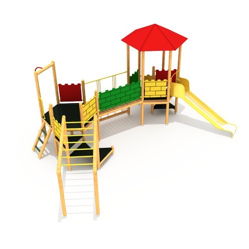 Medinė vaikų žaidimų aikštelė modelis SB-0300