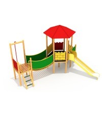 Medinė vaikų žaidimų aikštelė modelis SB-0200