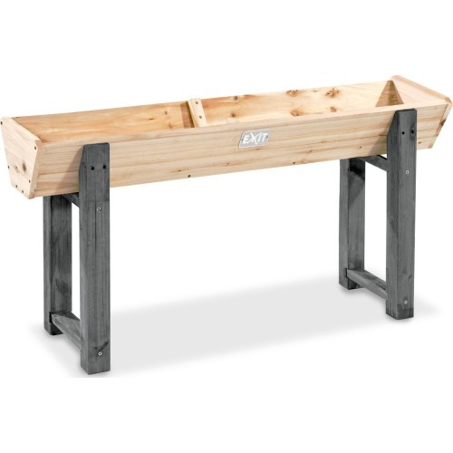 EXIT Aksent Trapezium Raised bed M Table planter Freestanding Wood Grey Outdoor
