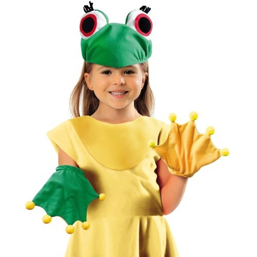 Frog. Hat and gloves