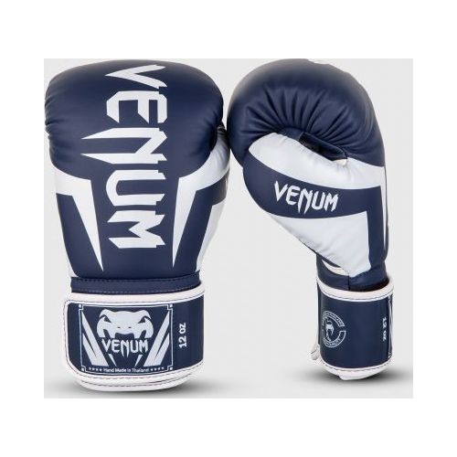 Боксерские перчатки Venum Elite - белые/синие