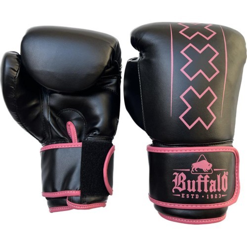 Боксерские перчатки Buffalo Outrage черно-розовые 14oz