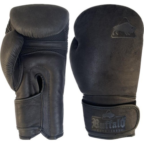 Боксерские перчатки Buffalo Leather черные 14oz