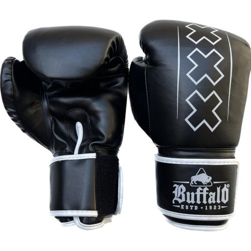 "Buffalo Outrage" bokso pirštinės juoda ir balta 14oz