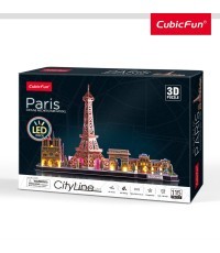 3D dėlionė su LED „Paryžius" Cubic Fun City Line, didelė