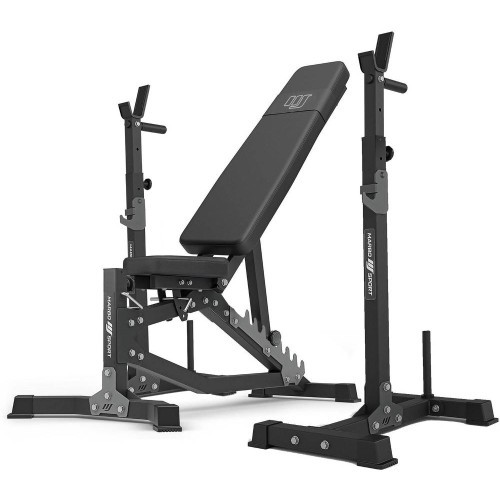 Set MS30_2.0 | Double-sided adjustable training bench + multilevel barbell racks (2 pieces) with assistance - Marbo Sport