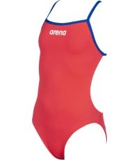 Vientisas maudymosi kostiumėlis mergaitėms Arena G Solid Jr LighTech, raudonas - 480