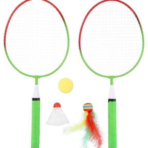 Badmintono rinkinys Nils NRZ051 Steel, 2 raketės, badmintono plunksniukai, kamuoliukai