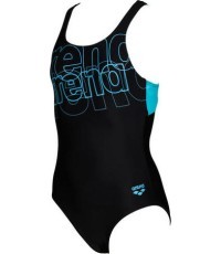 Vientisas plaukimo kostiumėlis mergaitėms Arena G Spotlight Jr L, juodas - 580