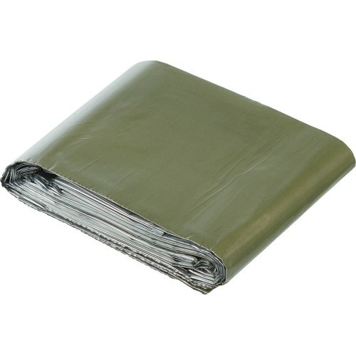 Emergency Blanket MFH, Silver and Green Coated