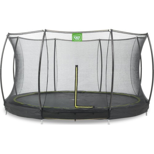 EXIT Silhouette ground trampoline ø366cm with safety net - black Outdoor Round Coil spring Sunken trampoline