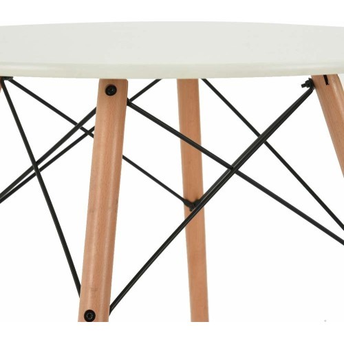 Kavos staliukas, baltas, skersmuo 60 cm