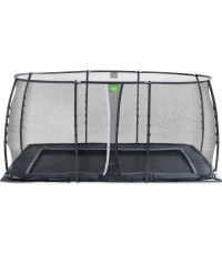 EXIT Dynamic ground level trampoline 244x427cm with safety net - black