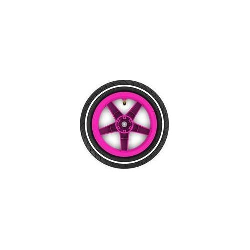 Wheel pink 12.5x2.25-8 slick (white striping) traction