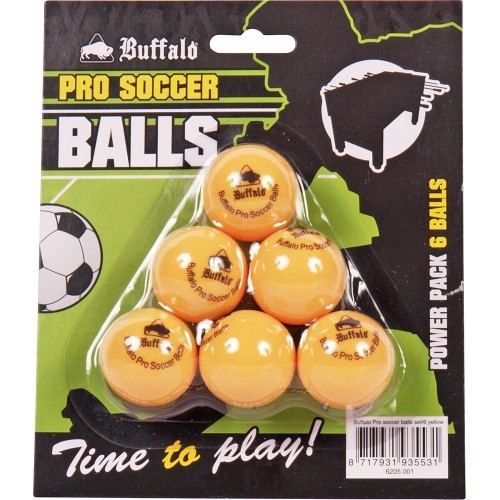 Table Soccer Balls Set Buffalo Pro, Yellow, 6 pcs