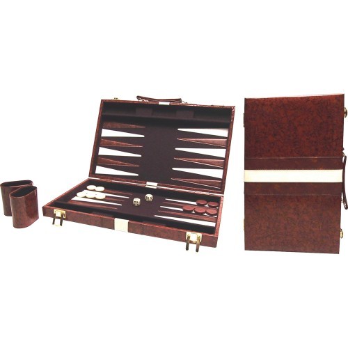 Backgammon piping brown 38 x 48 cm