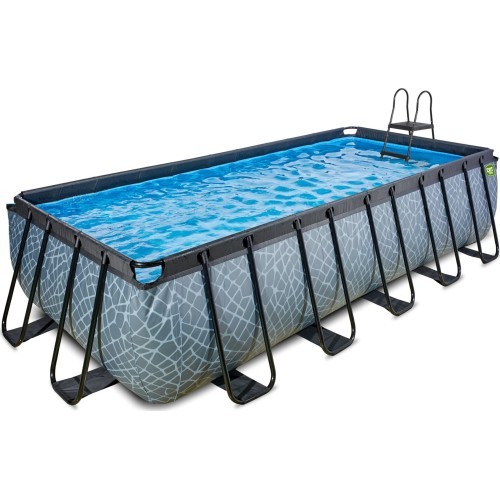 EXIT Stone pool 540x250x122cm with sand filter pump - grey
