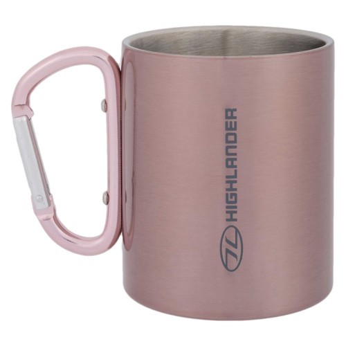 Stainless Steel Mug with Carabiner HIGHLANDER  300 ml - Pink