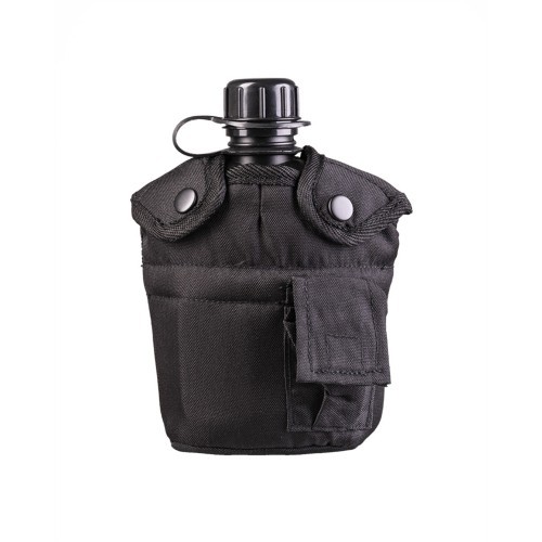 BLACK US PLASTIC CANTEEN W.CUP AND COVER