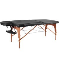 Mobilus medinis masažo stalas 2 dalių inSPORTline Taisage - Juoda