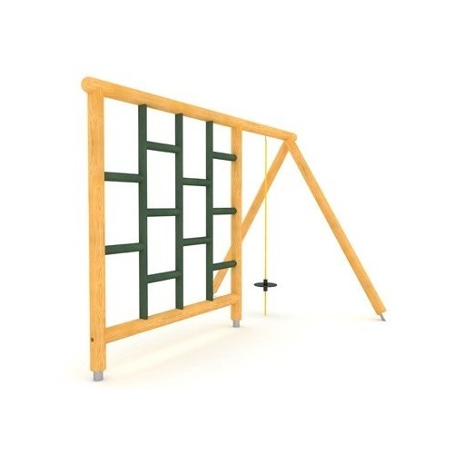 Wooden Climbing Wall With Swing Model GT-0016