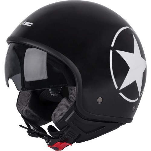 Open scooter helmet W-TEC FS-710S Revolt Black - Black + Star