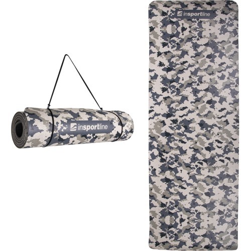 Exercise Mat inSPORTline Camu 173x61x0.8 cm - Grey Camouflage