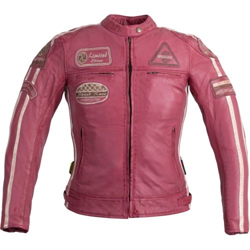 Women’s Leather Motorcycle Jacket W-TEC Sheawen Lady Pink - Pink