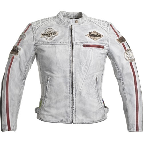 Women’s Leather Motorcycle Jacket W-TEC Sheawen Lady White - White