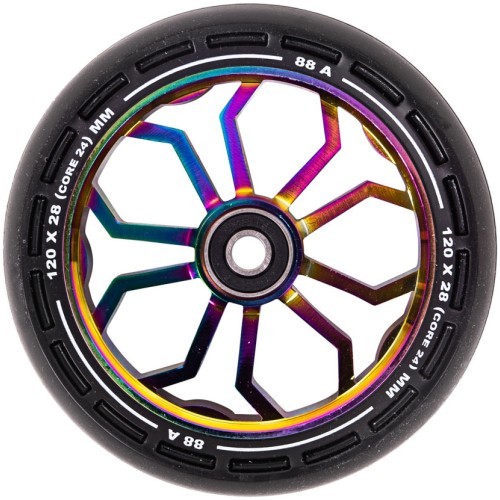 Scooter Wheels LMT XL, 120mm, w/ ABEC, 9 Bearings - Black-multicolor