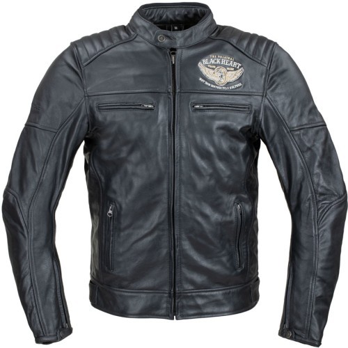 Мужская кожаная мотоциклетная куртка W-TEC Black Heart Wings - Black