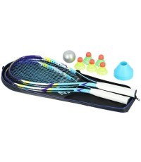 Greitojo badmintono rinkinys Nils NRS005, 2 raketės, badmintono plunksniukai, žymekliai, kamuoliukas, dėklas