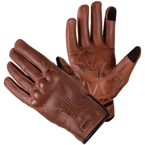 Leather Motorcycle Gloves W-Tec Dahmer - Dark Brown