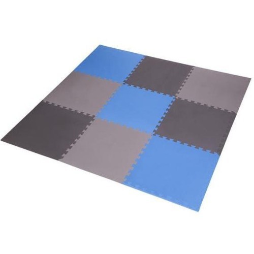 Sudedamas kilimėlis treniruotėms MP-10 , pilkas-mėlynas, 60x60x1cm, 9 dalys