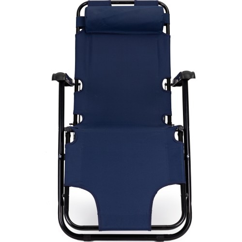 Garden Deck Chair With Headrest Modern Home, Blue