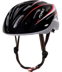 Helmet FORCE Hal 54-58cm (black/red/white)