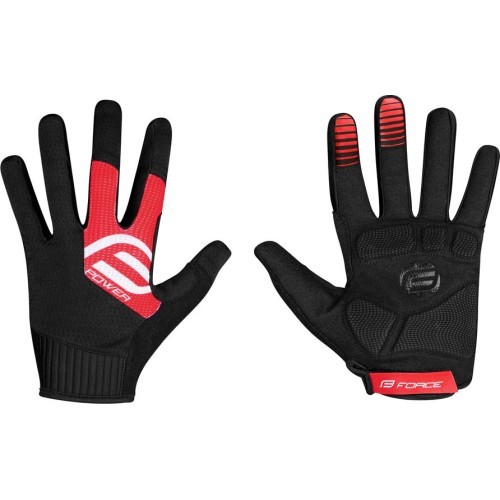 Перчатки FORCE MTB Power Gloves, (черный/красный) S