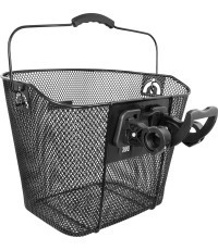 Priekinis dviračio krepšelis FORCE, su Klick Fix sistema, 25.4mm, juodas