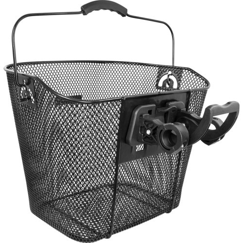Front Bicycle Basket FORCE, With Klick Fix System, 25.4mm, Black