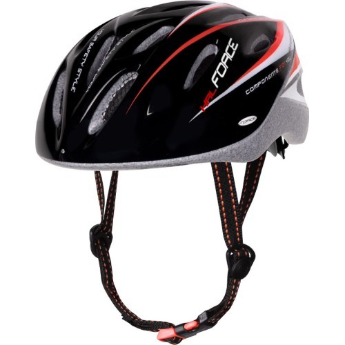 Cycling Helmet FORCE Hal, Black/Red/White, XS-S (48-54cm)