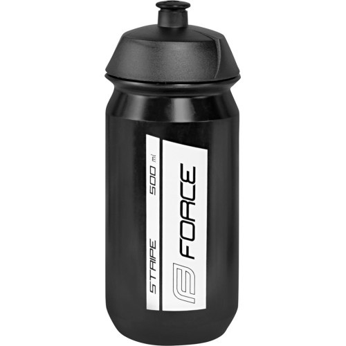 Water Bottle FORCE Stripe, Black/White, 500ml