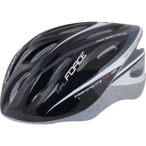 Cycling Helmet FORCE Hal, Black/Grey/White, XS-S (48-54cm)