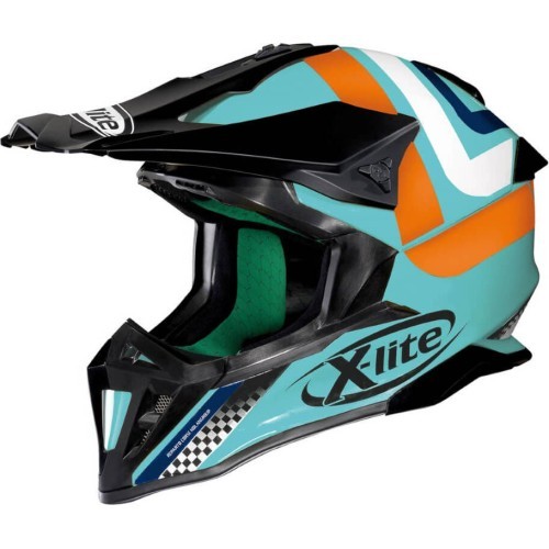Motocross Helmet X-Lite X-502 Best Trick Aquamarine - Blue-Black