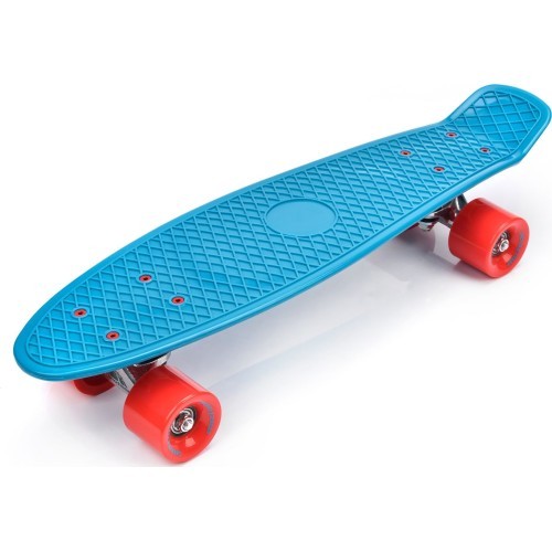 Plastic skateboard - Red/silver/black/turquise