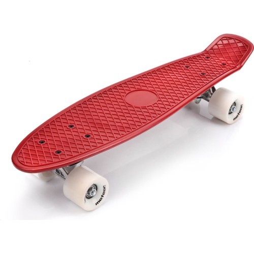 Plastic skateboard - Silver/white/nut